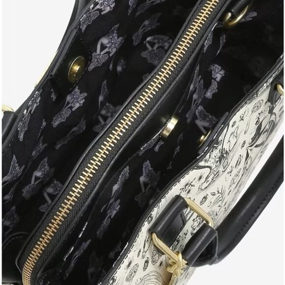 Loungefly Alice In Wonderland Line Art Crossbody Purse - Picture 2 of 11